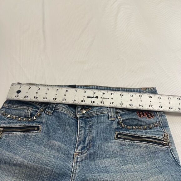 Harley Davidson Women’s Studded Bootcut Denim Jeans Size 8 - Picture 2 of 9